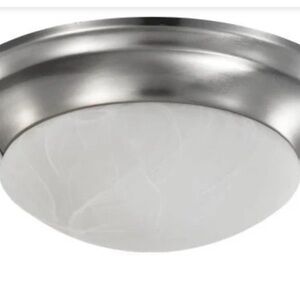 Flush Mount Ceiling Light Fixture in Brushed Nickel and White